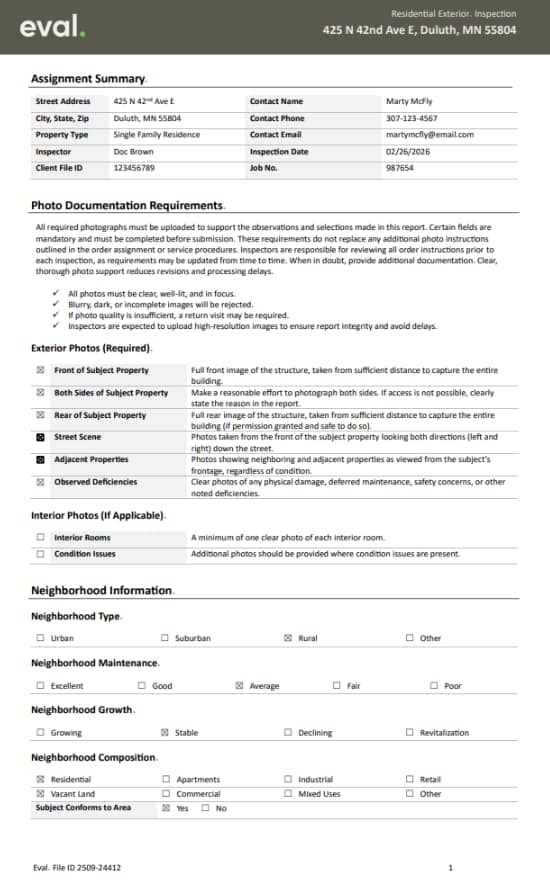 residential property condition report