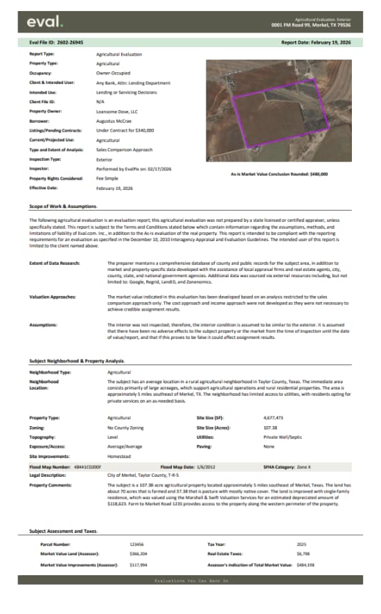 agricultural evaluation